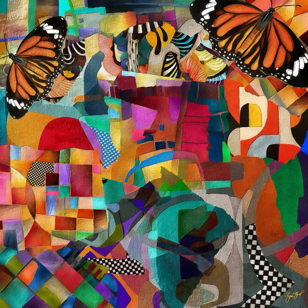 Two Monarch Butterflies by Gina Startup