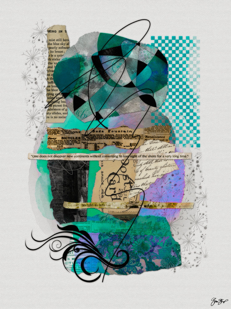 Mixed media Collage Art by Gina Startup