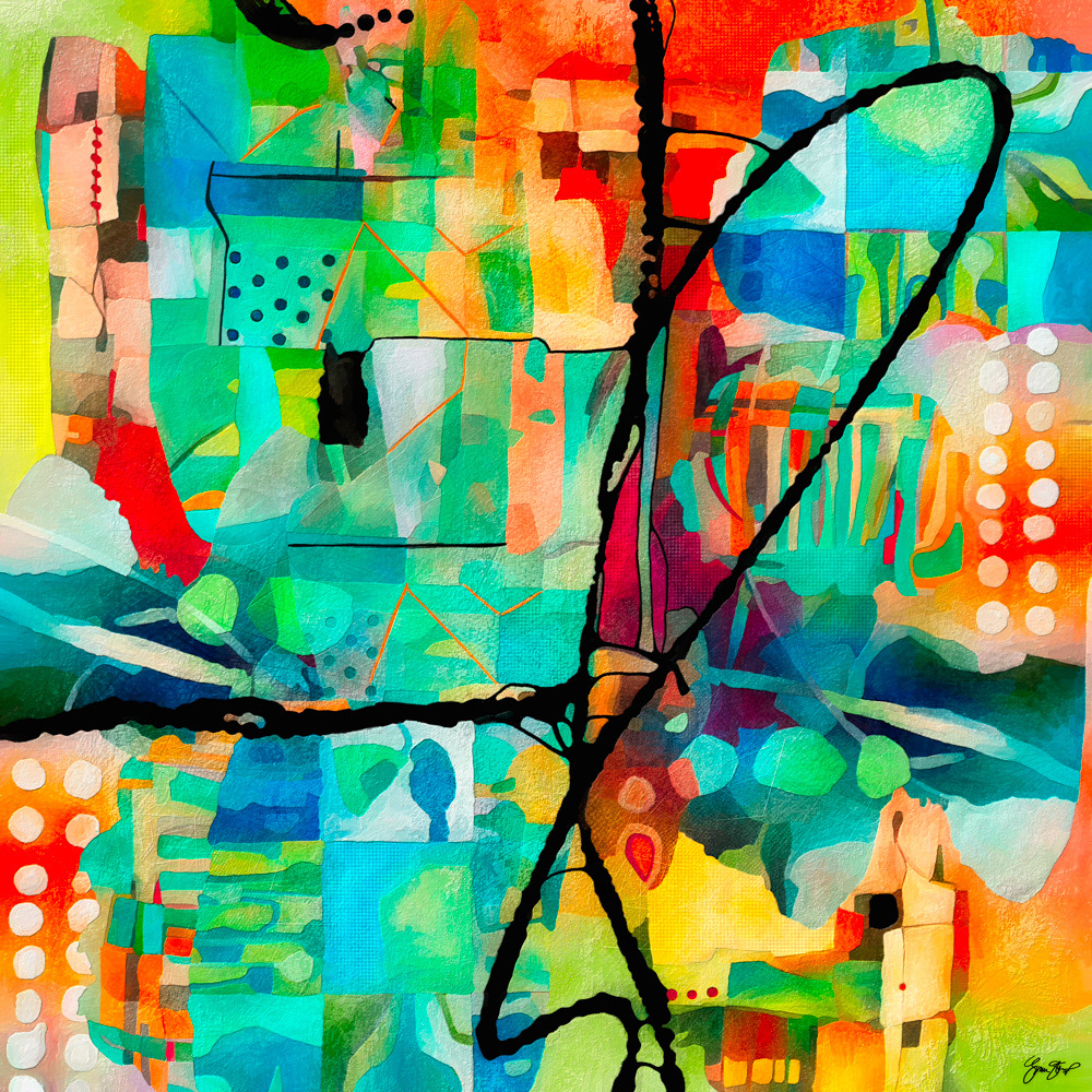 Mixed media abstract art by Gina Startup