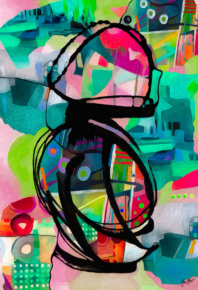 Mixed media abstract art by Gina Startup