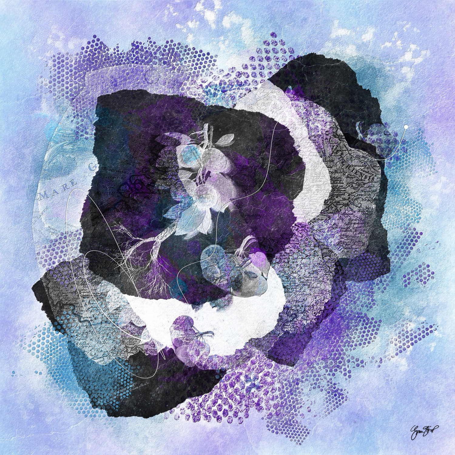 Mixed media collage art by Gina Startup