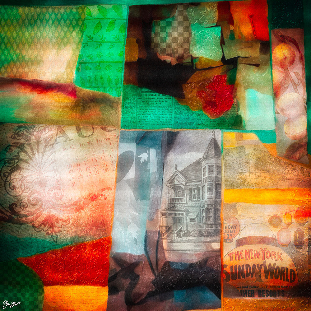 Mixed media Collage Art by Gina Startup