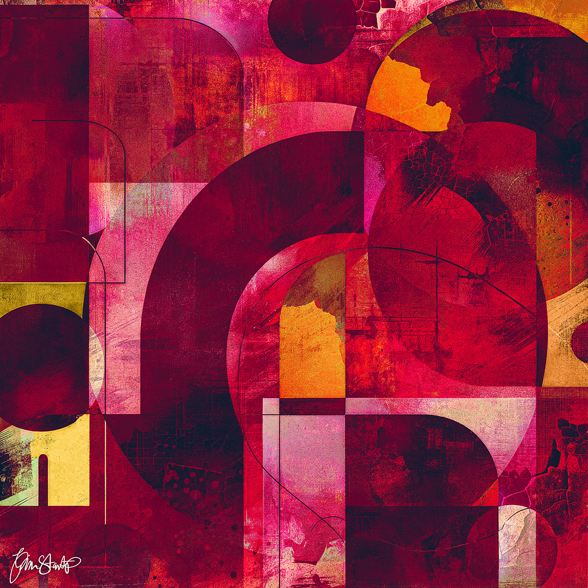 Red Geometry by Gina Startup