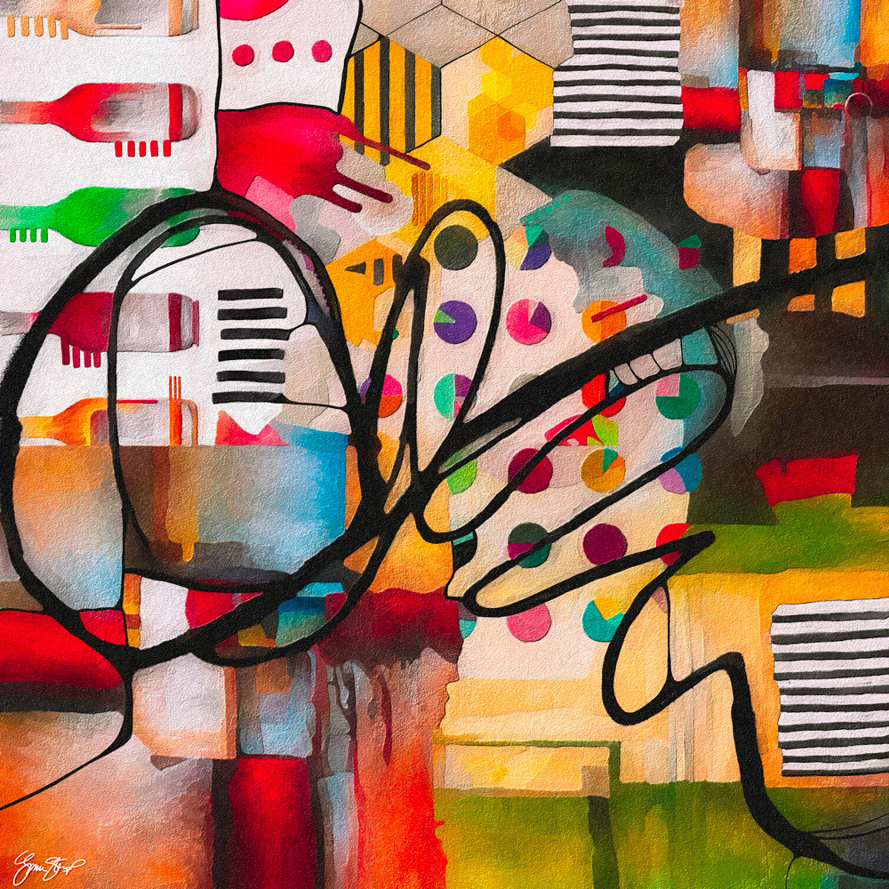 Abstract Mixed media art by Gina Startup 