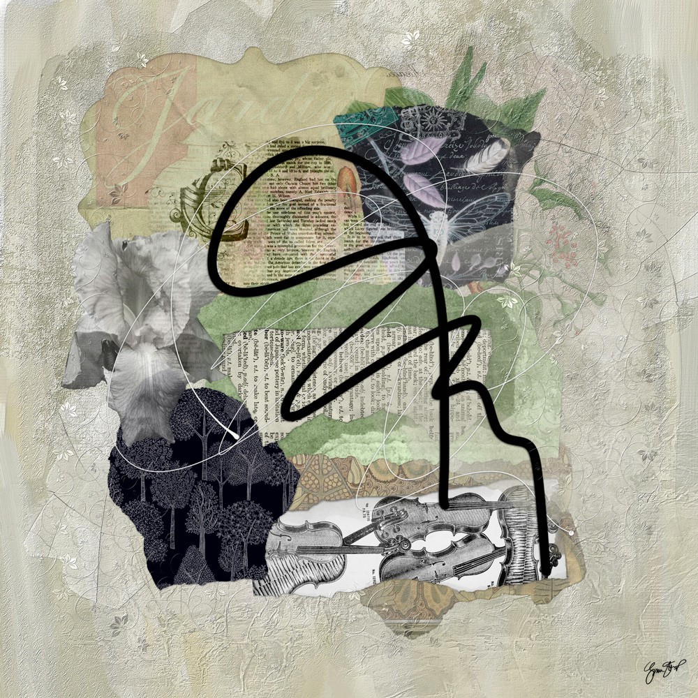 Mixed media collage by Gina Startup