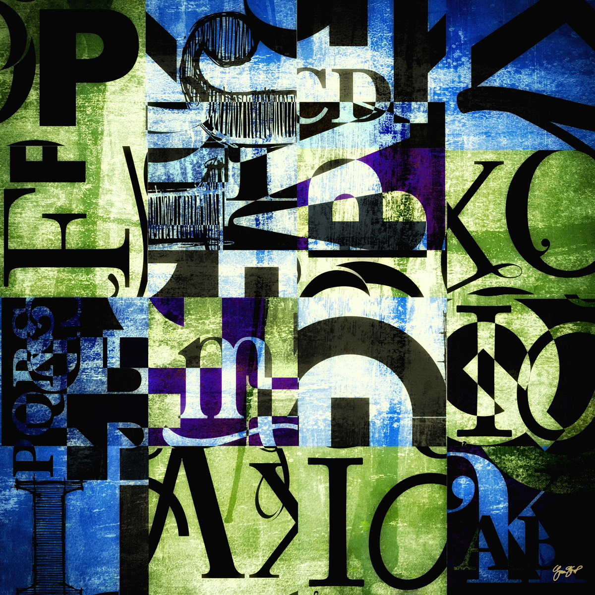 Letter Collage No 8 by Gina Startup