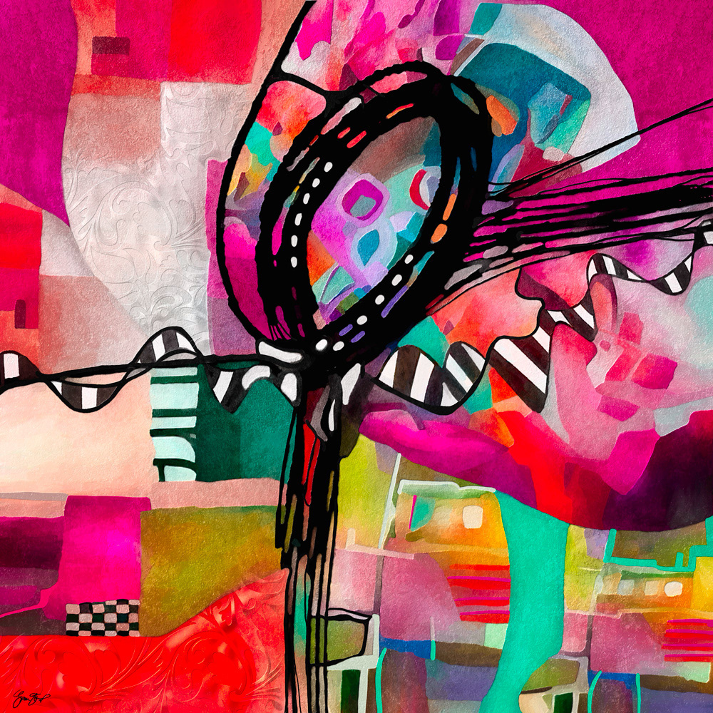 Abstract Mixed media art by Gina Startup 