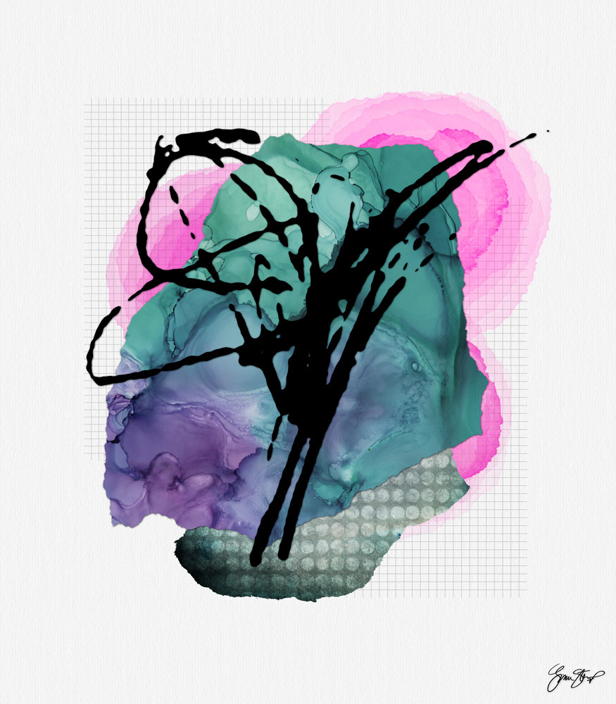 Abstract mixed media art by Gina Startup
