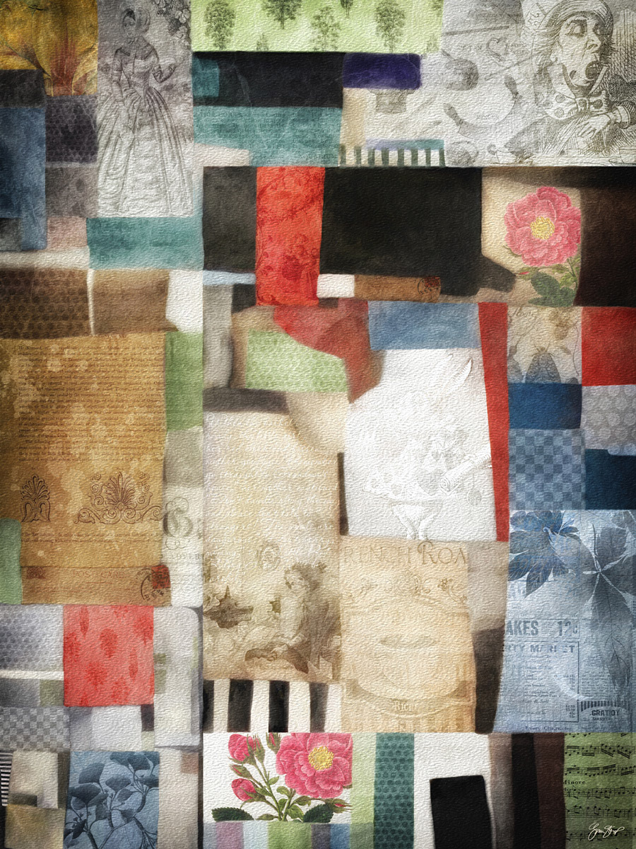 Mixed media collage art by Gina Startup