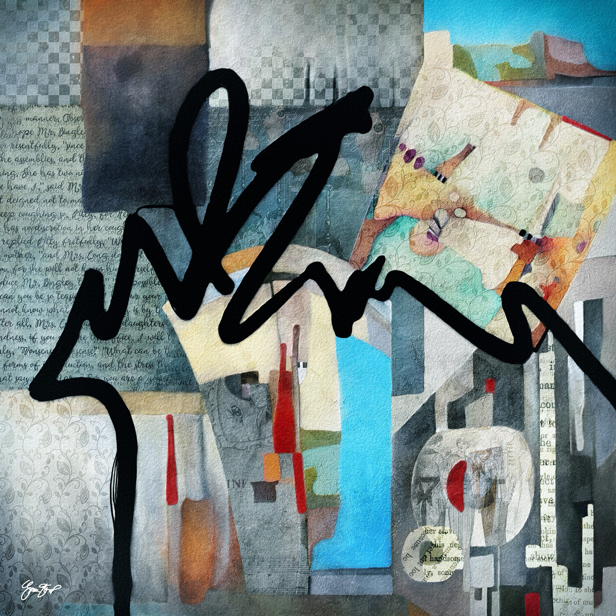 Abstract Mixed Media Art by Gina Startup