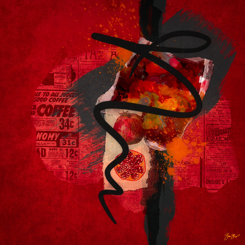 Mixed media Collage Art by Gina Startup