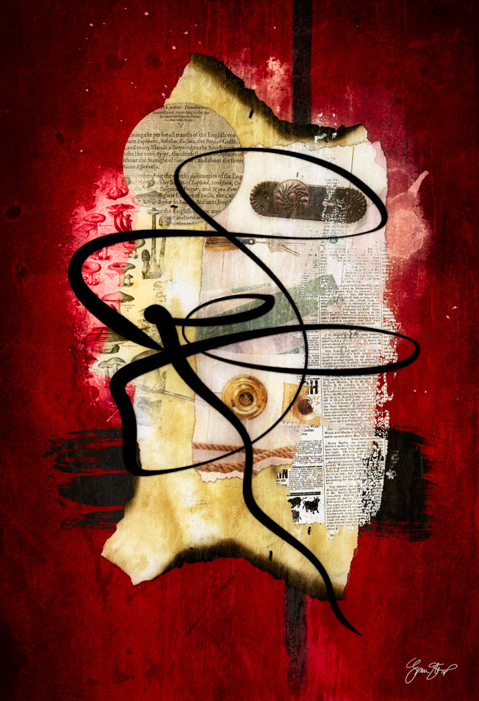 Mixed media collage art