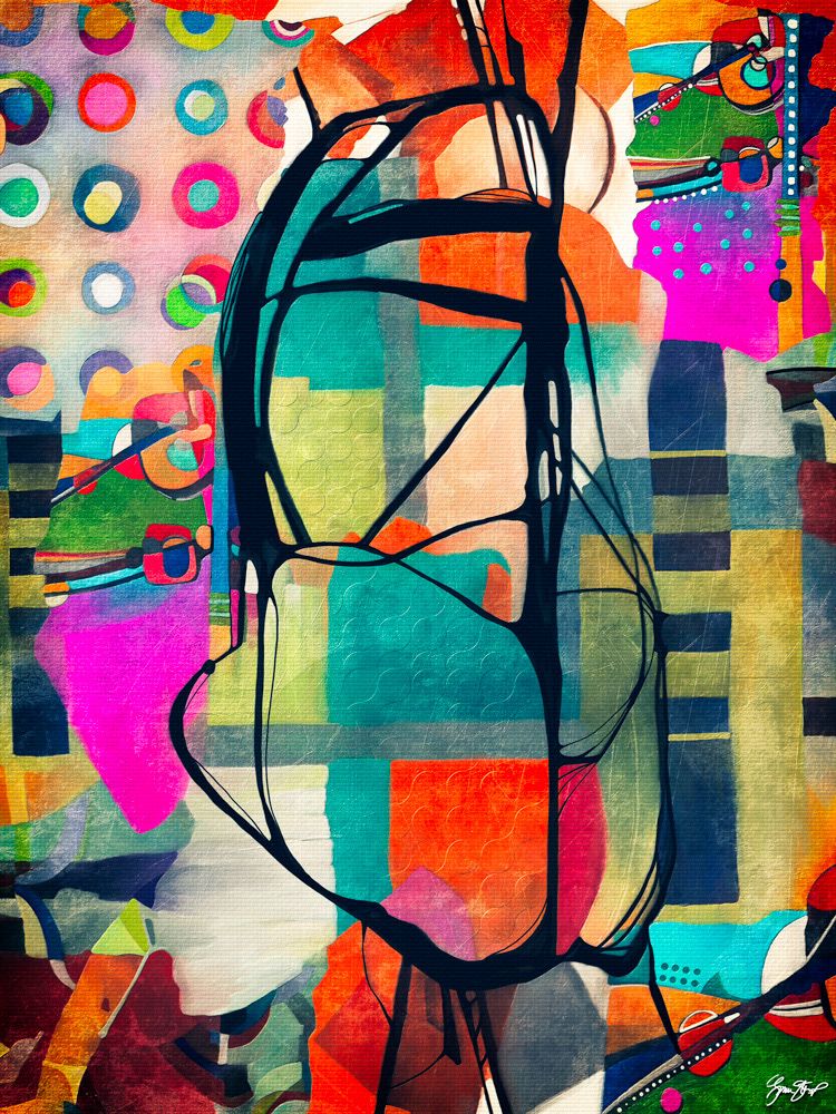 Mixed media abstract art by Gina Startup