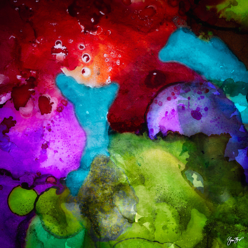 Mixed media abstract art by Gina Startup