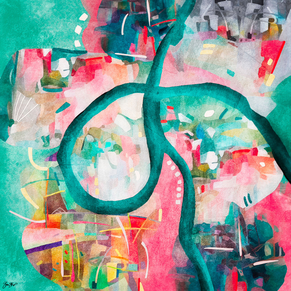 Mixed media abstract art by Gina Startup