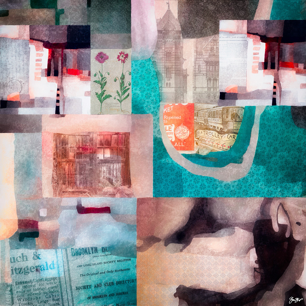 Mixed media collage art by Gina Startup