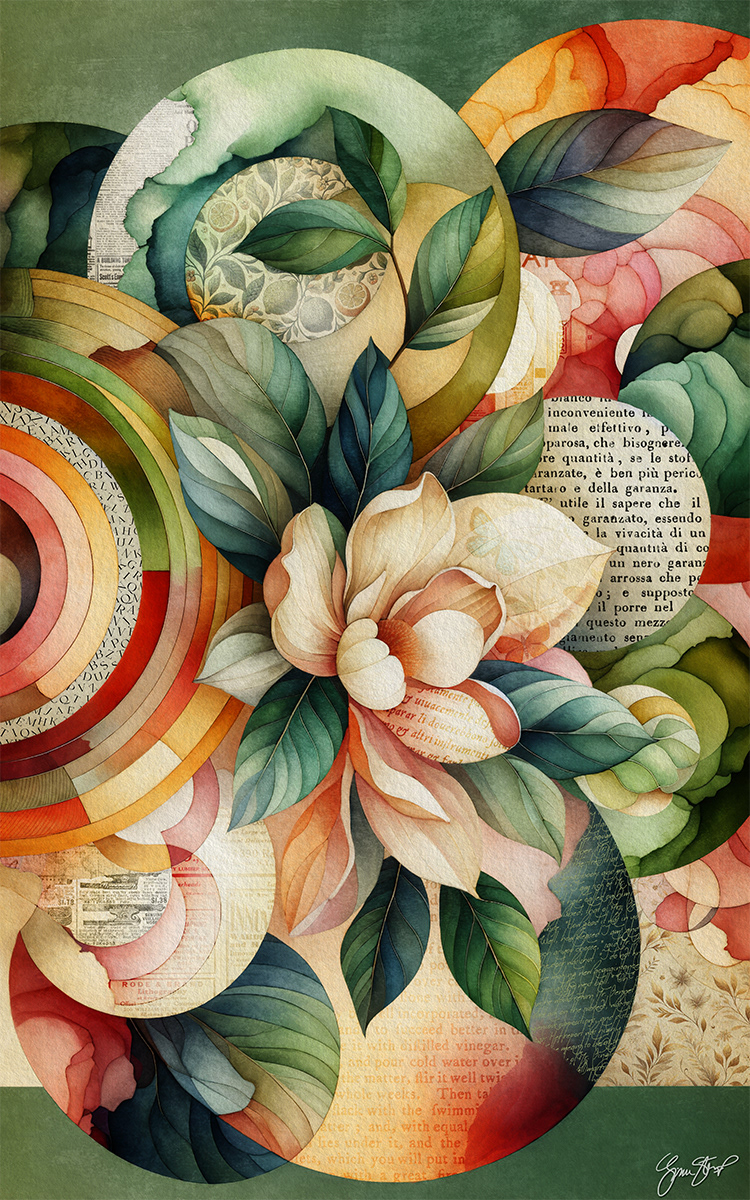 July Flowers in Bloom by Gina Startup 