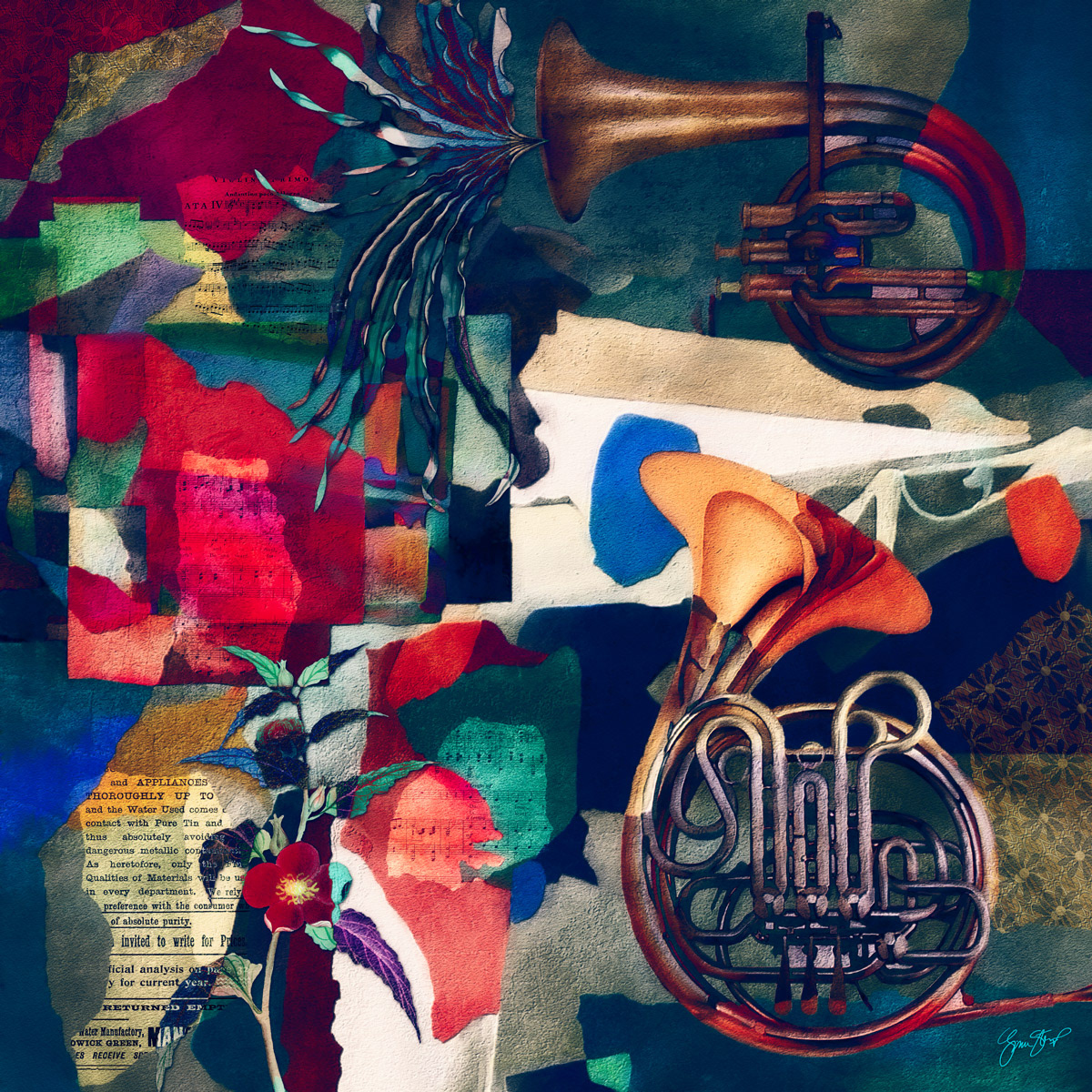 Horns On Colorscape by Gina Startup