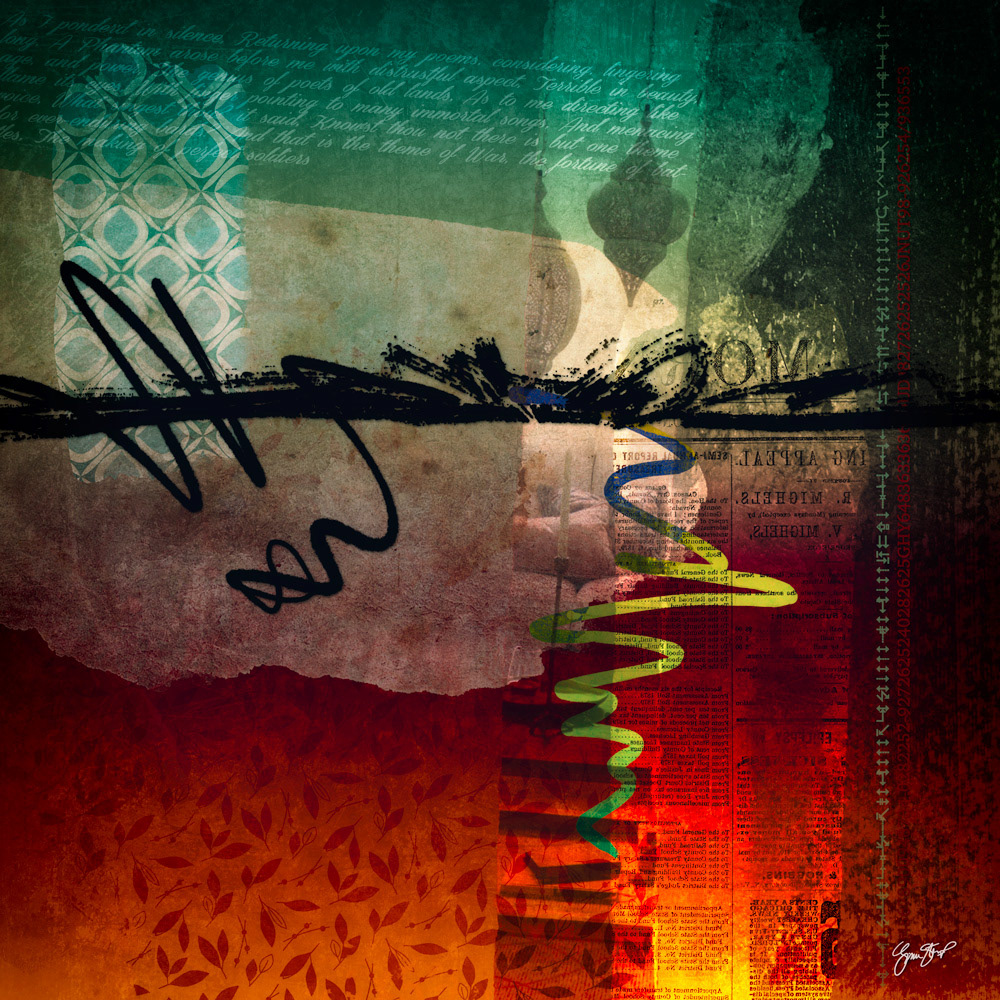 Mixed media collage by Gina Startup
