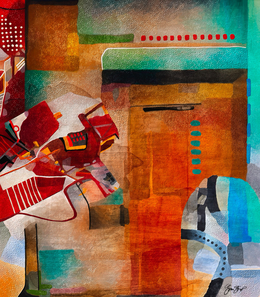 Abstract mixed media art by Gina Startup