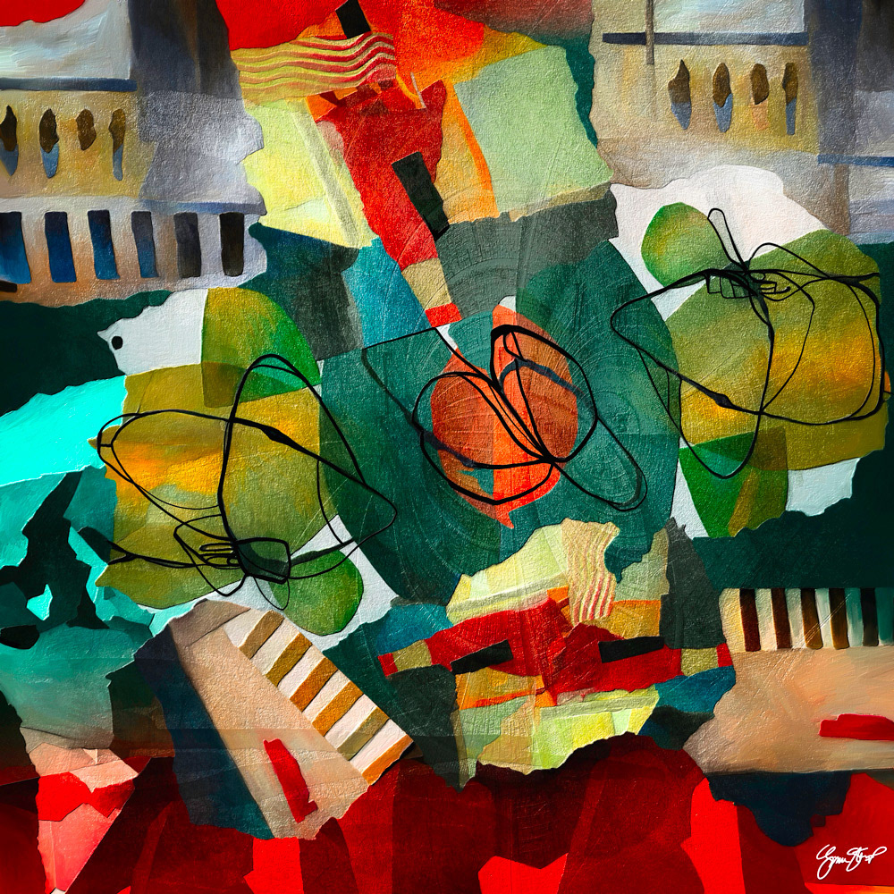 Mixed media abstract art by Gina Startup