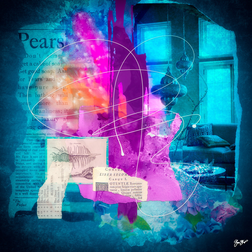 Mixed media collage by Gina Startup