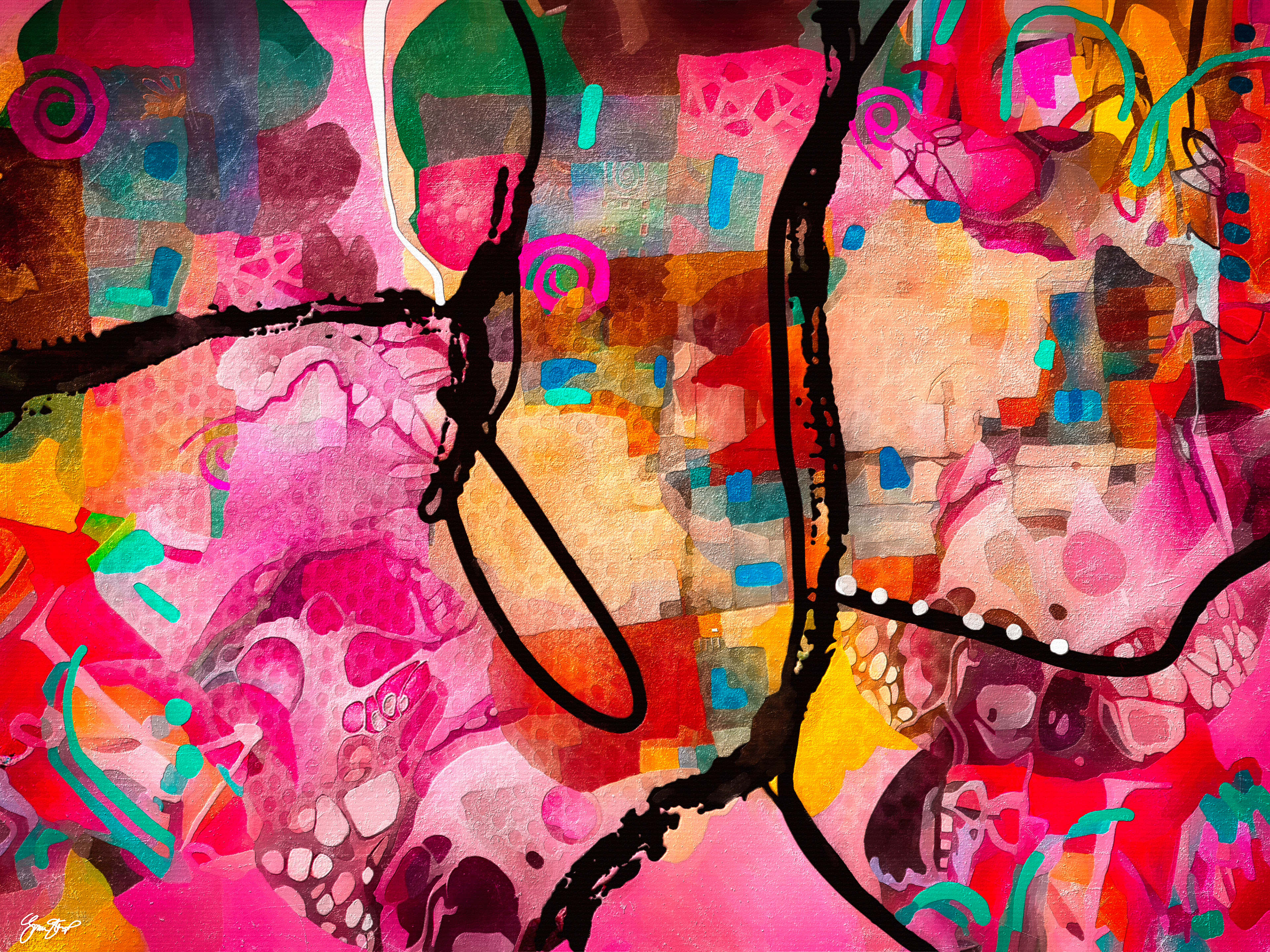 Mixed media abstract art by Gina Startup
