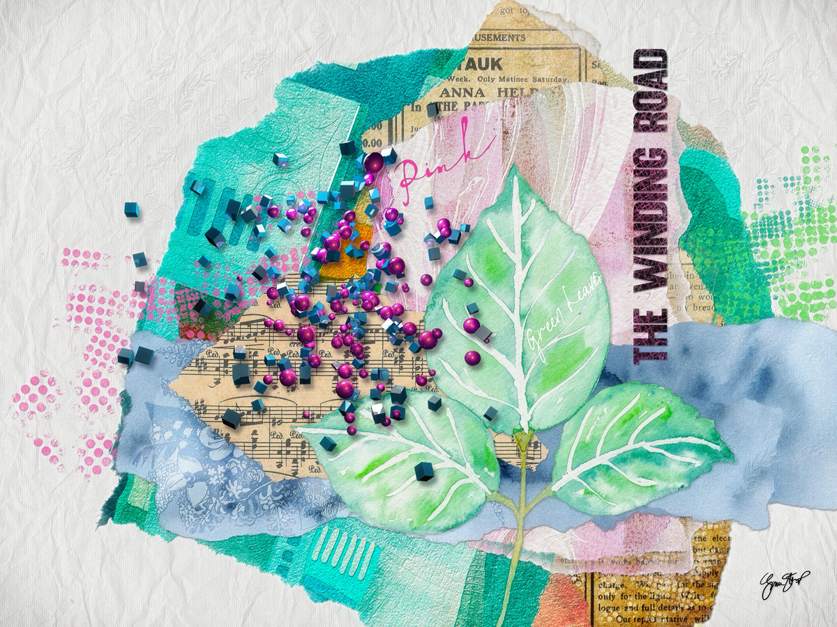 Mixed media collage art by Gina Startup
