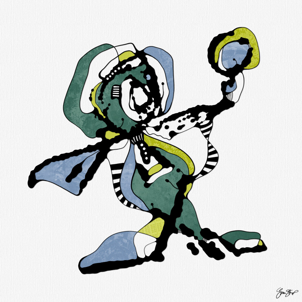 Mixed media abstract art by Gina Startup