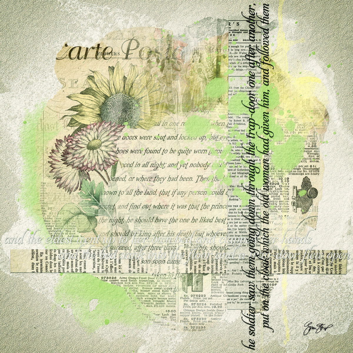 Mixed media collage art by Gina Startup