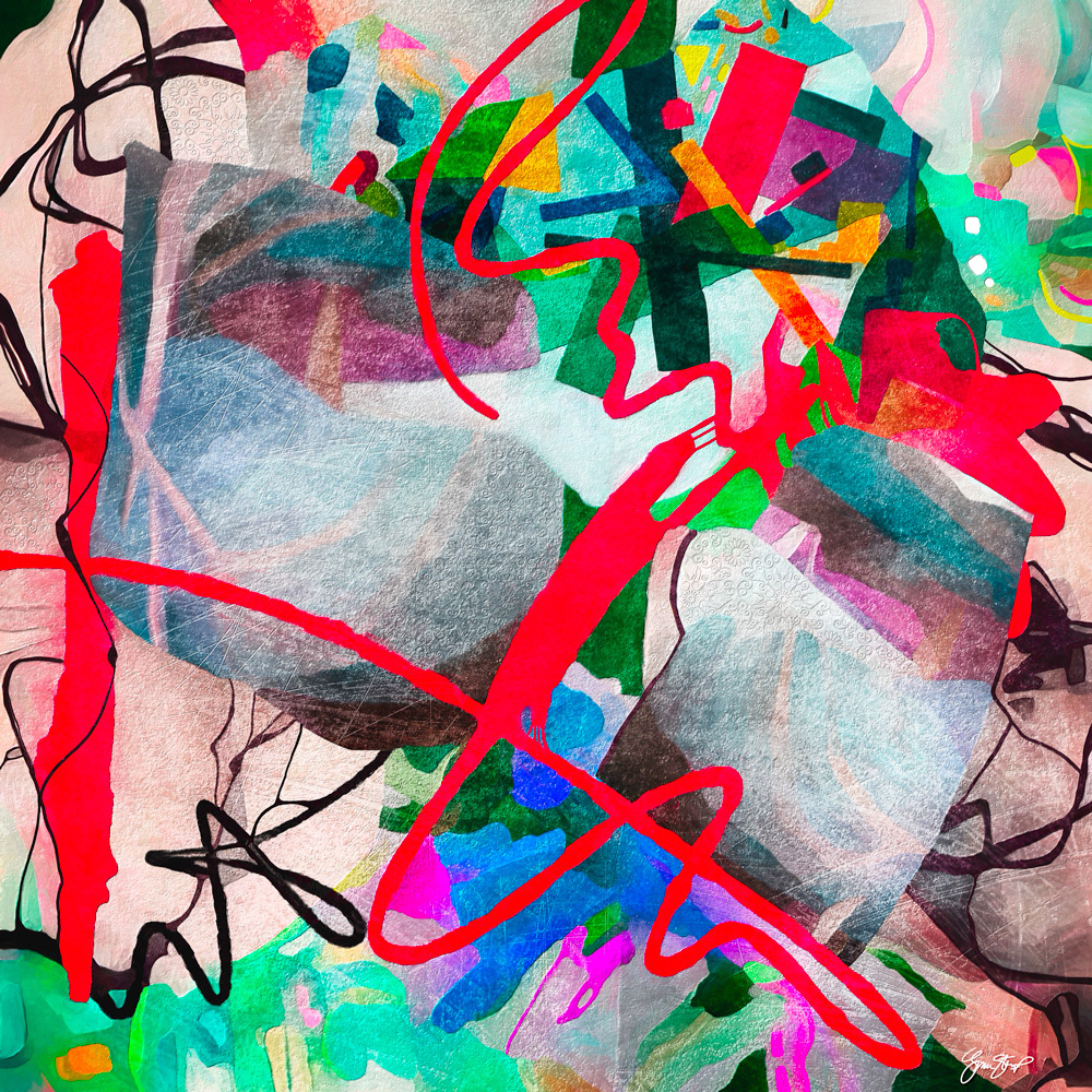 Abstract mixed media art by Gina Startup