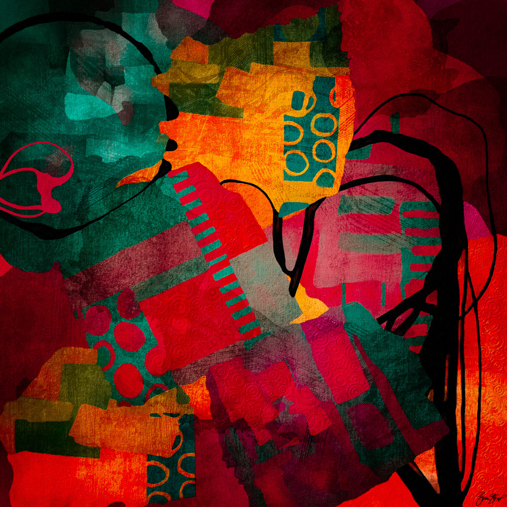 Mixed media abstract art by Gina Startup