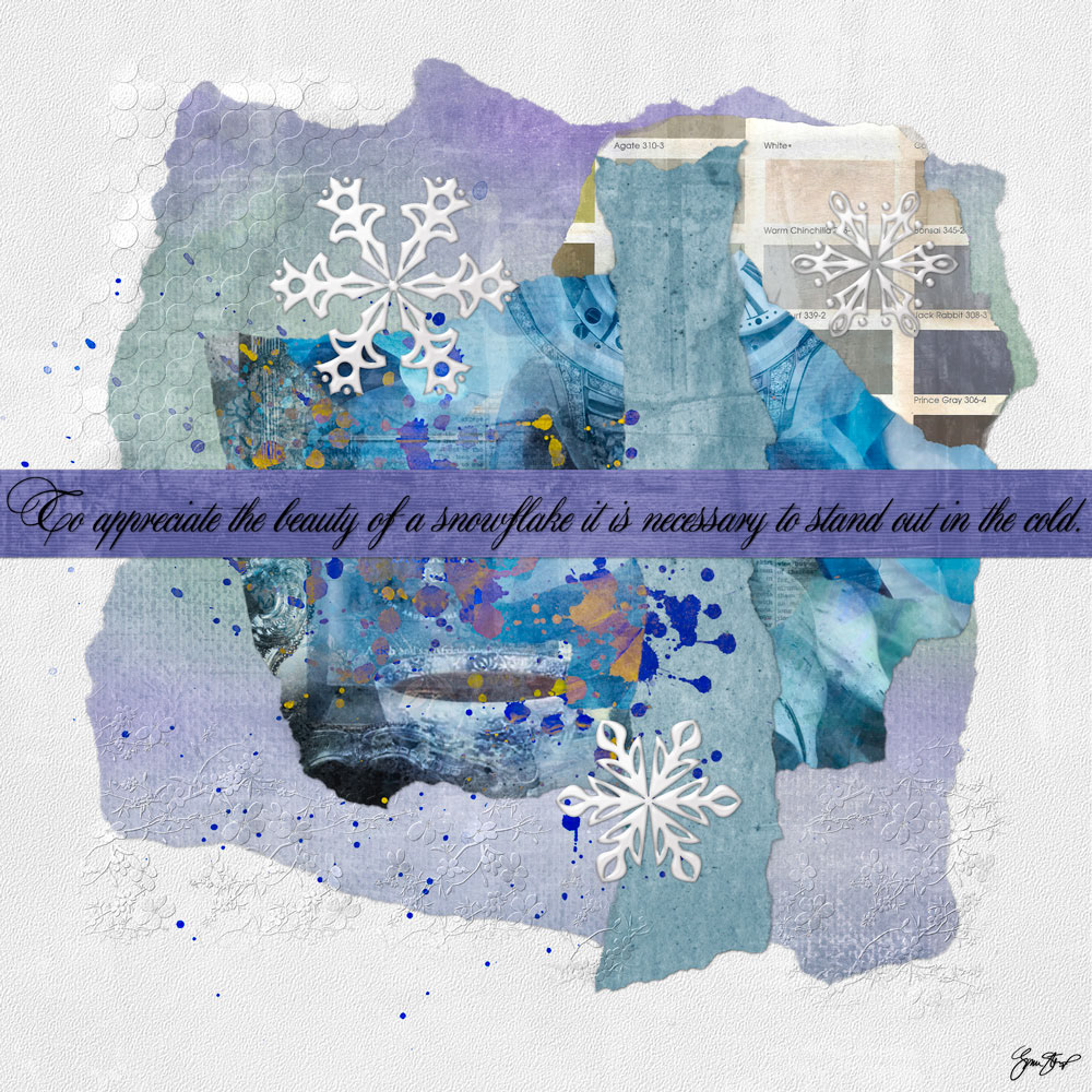 Mixed media collage art by Gina Startup 