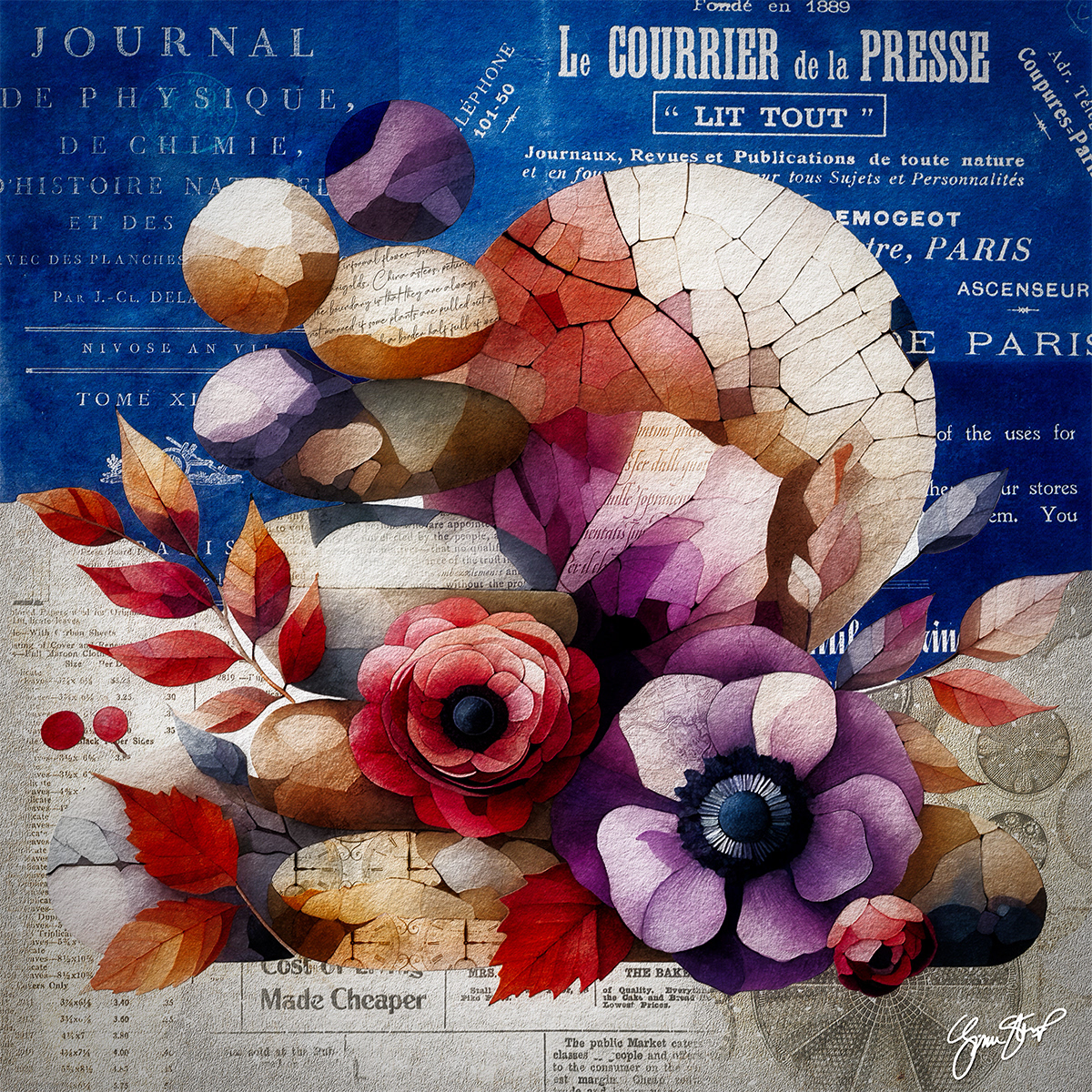 Anemones On French Paper by Gina Startup
