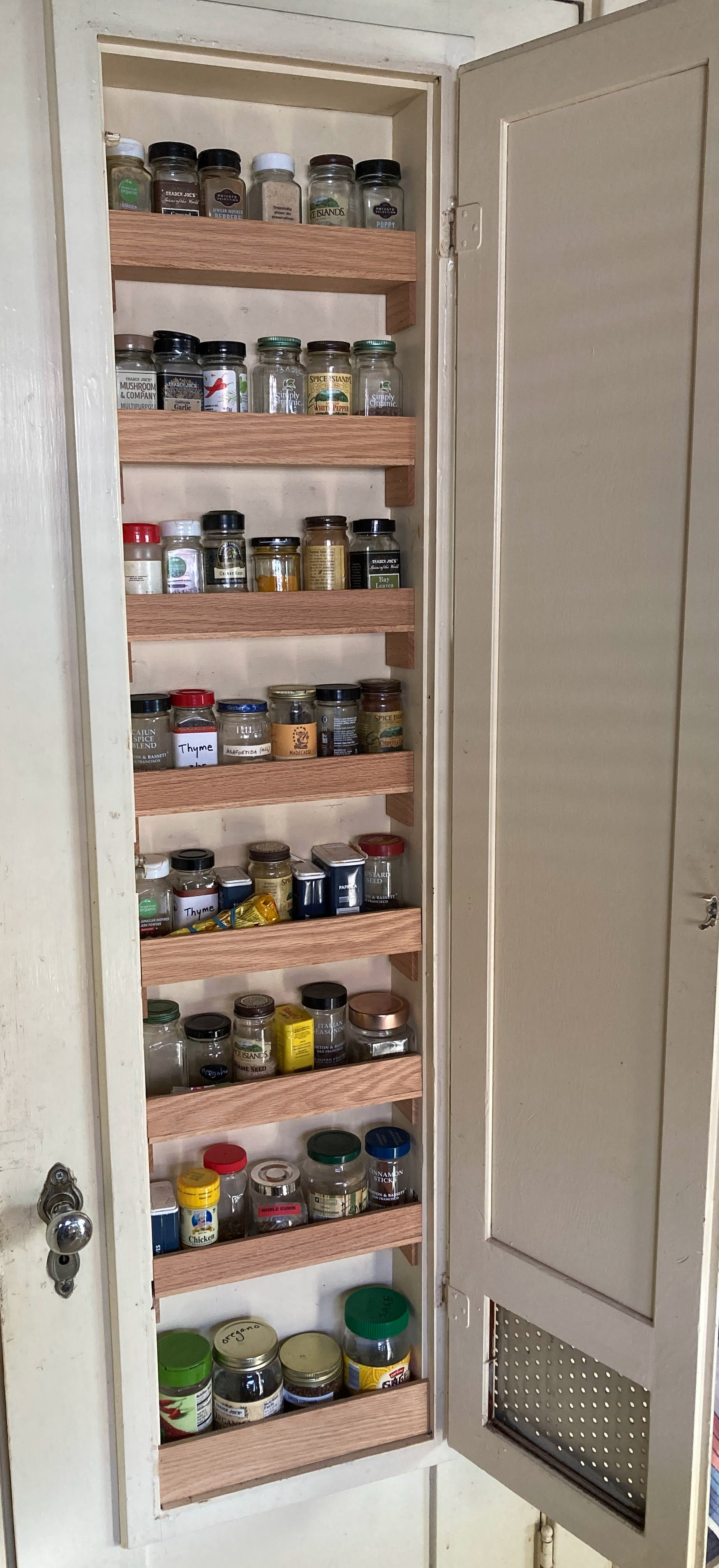 Old Ironing Cupboard Spice Racks