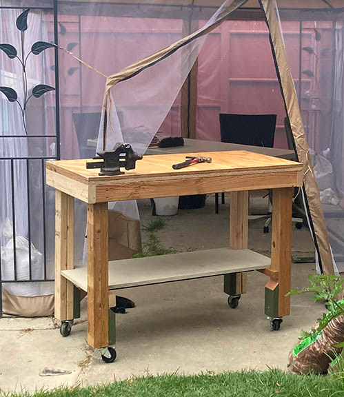 Workbench - recycled wood.