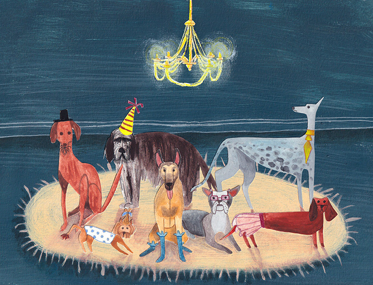 Hundeparty, 210 x 297 mm