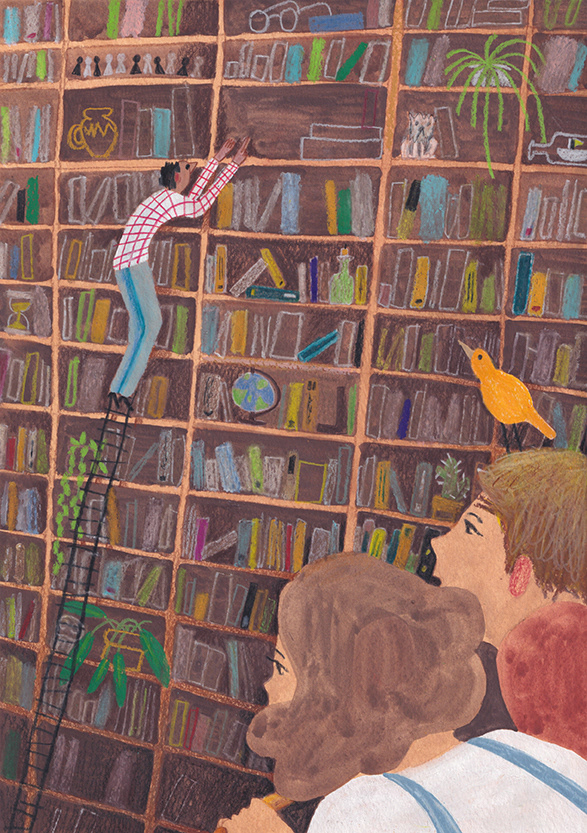 Die Bibliothek, 210 x 297mm
