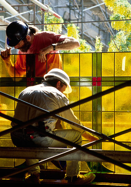 Stained Glass Installation - Mercer/Schaefer Glass