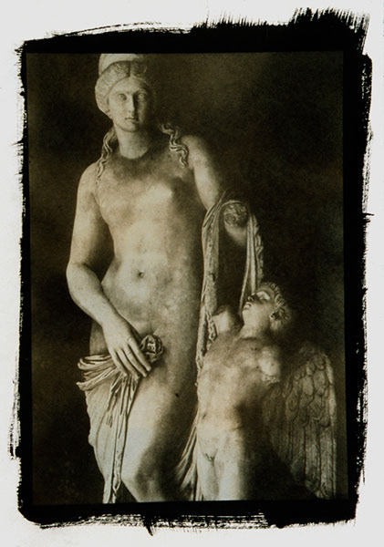 Venus with Cupid, Kallitype print on watercolour paper