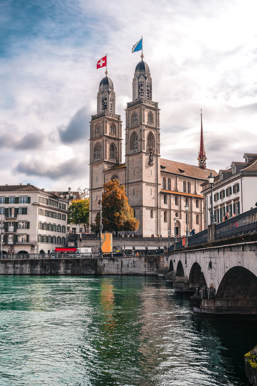 Grossmünster Church in Zurich, Switzerland. Photo by Anson Tang.