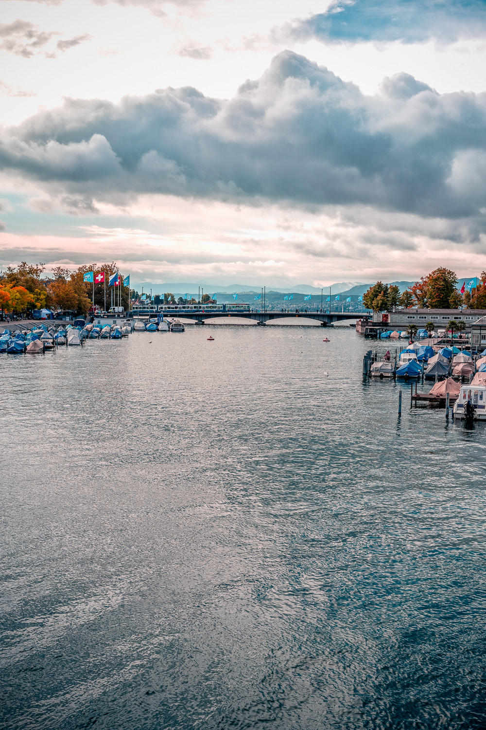 Limmat River view from Münsterbrücke Bridge in Zurich, Switzerland. Photo by Anson Tang.