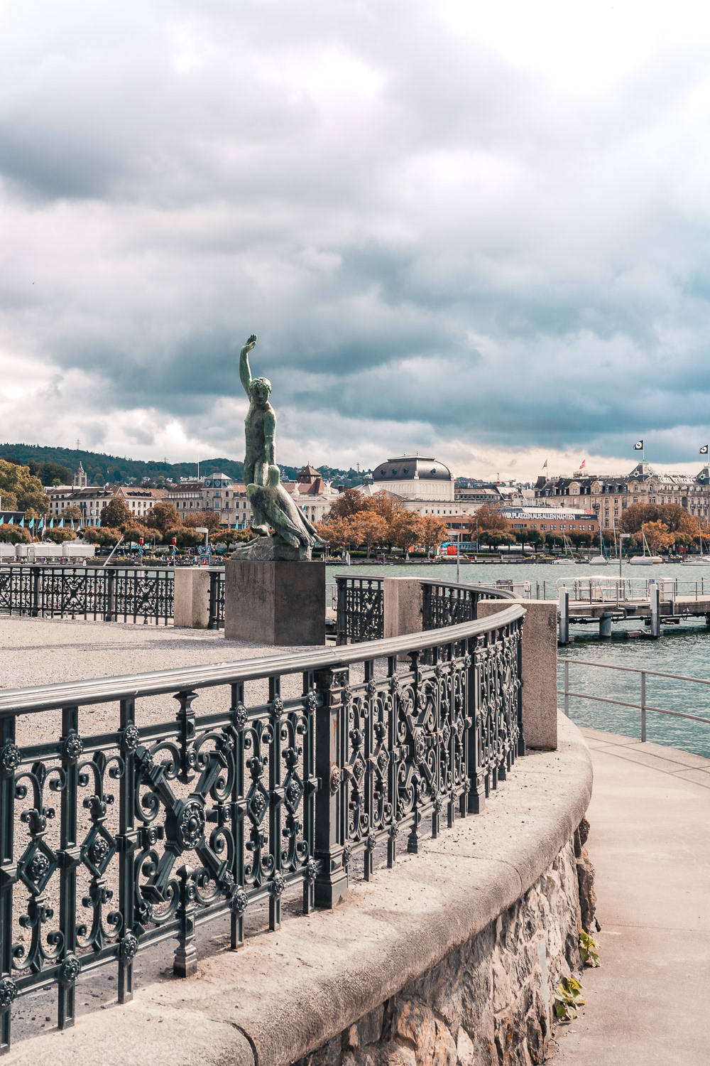 Ganymed Sculpture at Bürkliplatz in Zurich, Switzerland. Photo by Anson Tang.