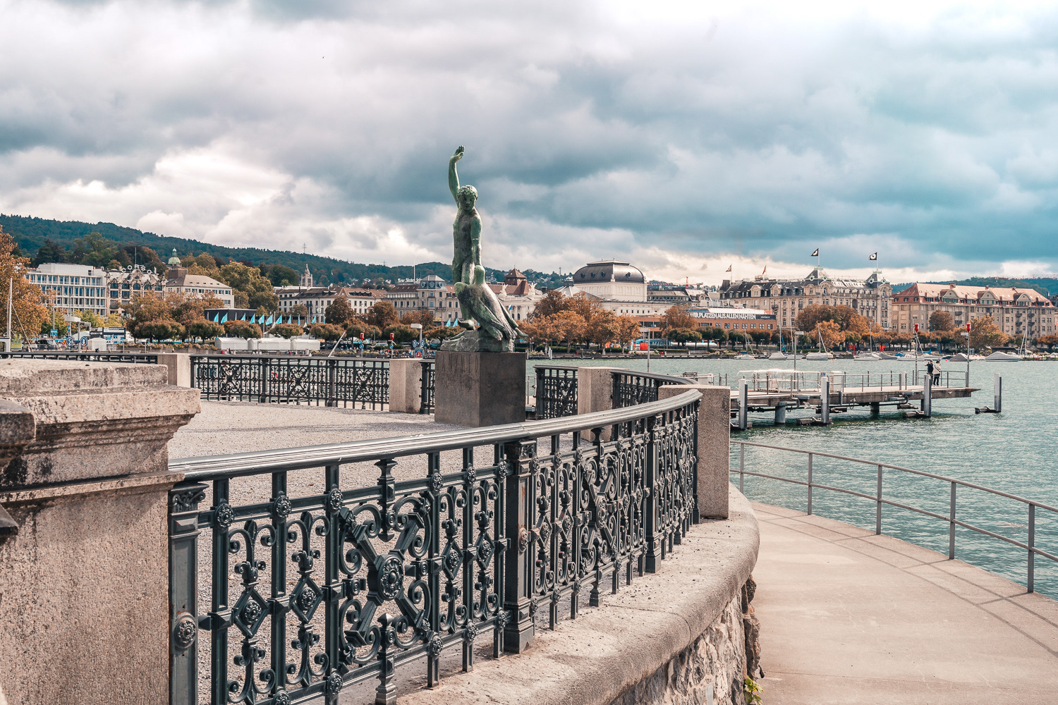 Ganymed Sculpture at Bürkliplatz in Zurich, Switzerland. Photo by Anson Tang.