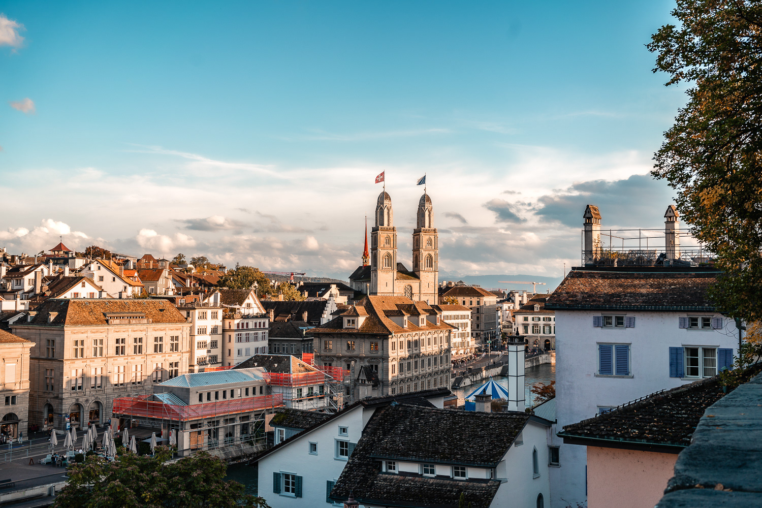 View from Lindenhof Hill in Zurich, Switzerland. Photo by Anson Tang.
