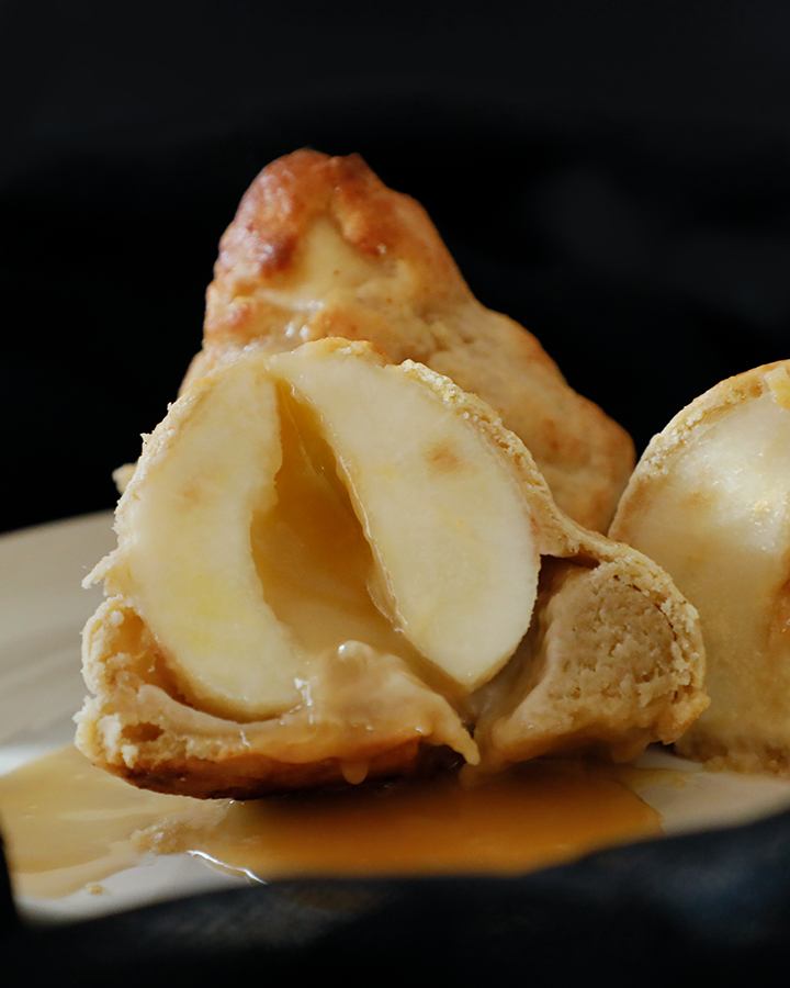 Rabote de poire, caramel au beurre salé