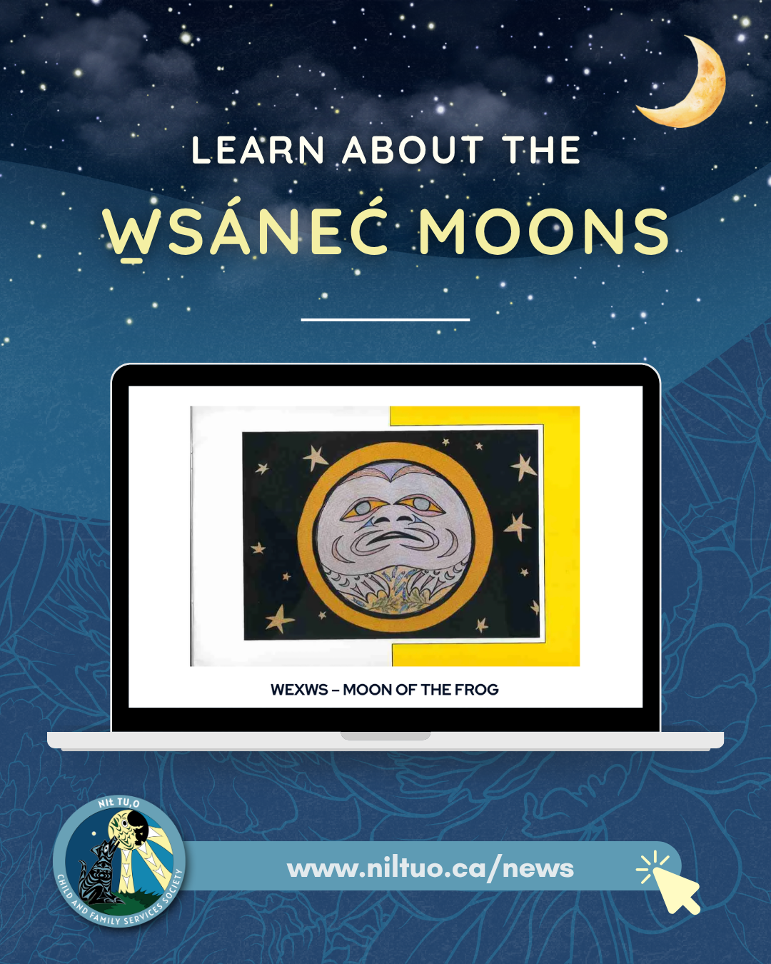 NIȽ TU,O W̱SÁNEĆ Moon Series Post