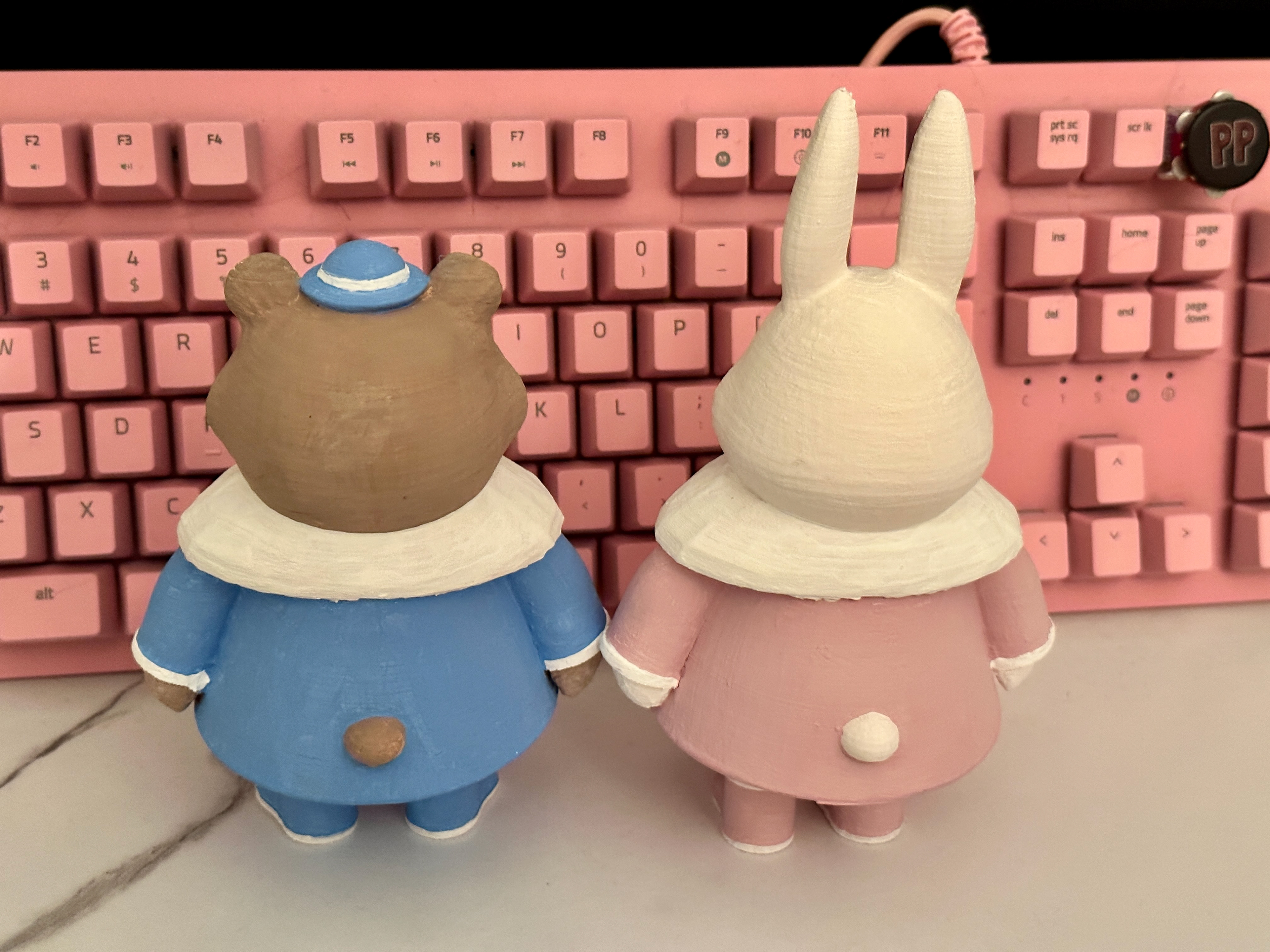 Bear and Bunny | 2022 | 3D print, acrylic paint