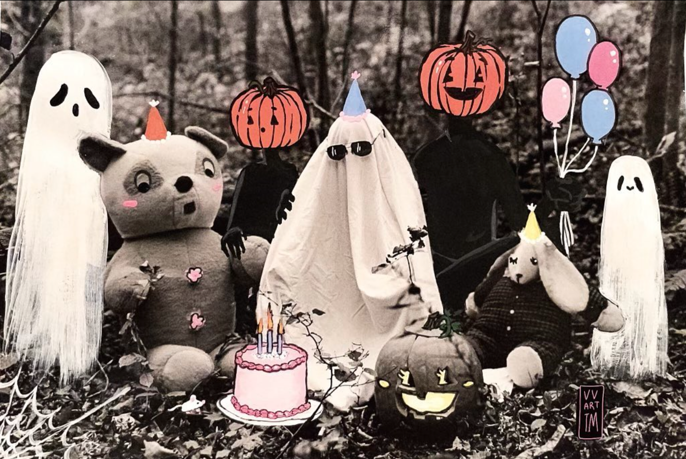Little Lad's Birhday Party | 2021 | Silver gelatin print, acrylic paint