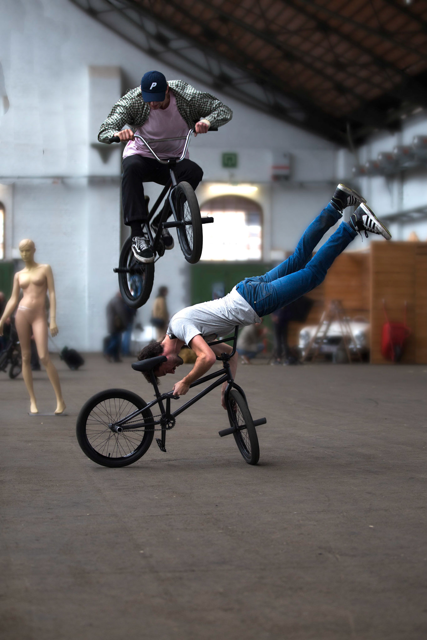 Acrobatic bicycle BMX street performance